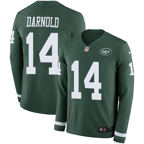 Nike Jets #14 Sam Darnold Green Team Color Youth Stitched NFL Limited Therma Long Sleeve Jersey Nike Jets #14 Sam Darnold Green Team Color Youth Stitched NFL Limited Therma Long Sleeve Jersey