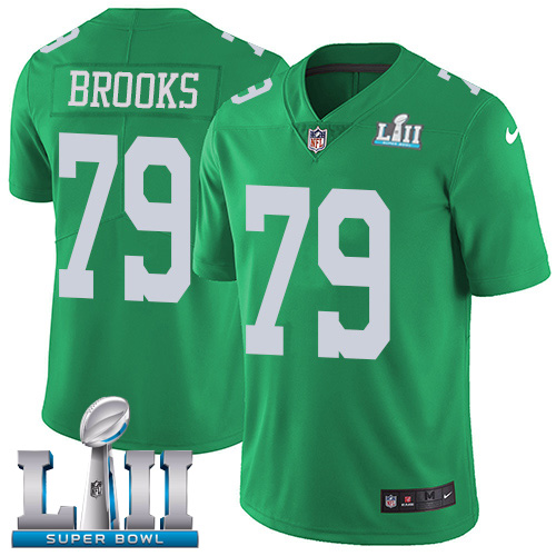 Nike Eagles #79 Brandon Brooks Green Super Bowl LII Youth Stitched NFL Limited Rush Jersey