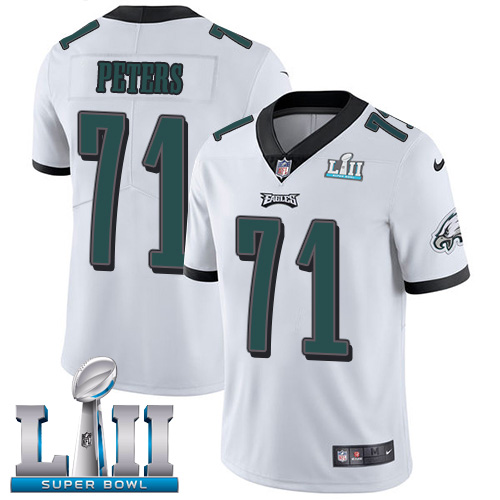 Nike Eagles #71 Jason Peters White Super Bowl LII Youth Stitched NFL Vapor Untouchable Limited Jersey