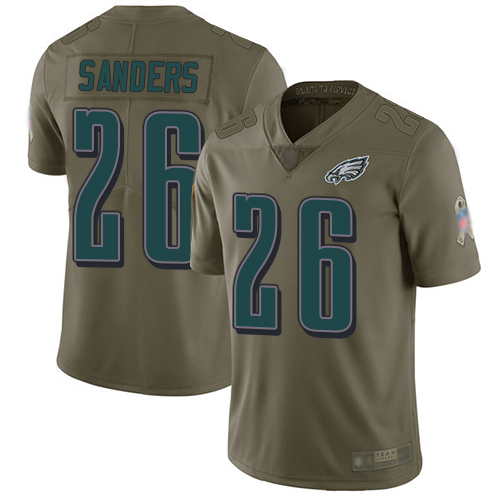 Nike Eagles #26 Miles Sanders Olive Youth Stitched NFL Limited 2017 Salute to Service Jersey