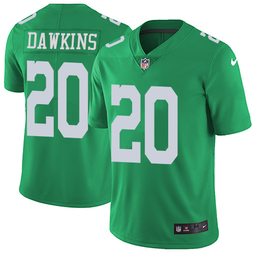 Nike Eagles #20 Brian Dawkins Green Youth Stitched NFL Limited Rush Jersey