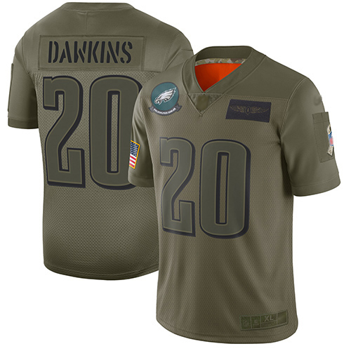 Nike Eagles #20 Brian Dawkins Camo Youth Stitched NFL Limited 2019 Salute to Service Jersey