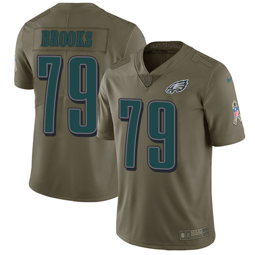 Nike Eagles #79 Brandon Brooks Olive Youth Stitched NFL Limited 2017 Salute to Service Jersey