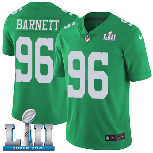 Nike Eagles #96 Derek Barnett Green Super Bowl LII Youth Stitched NFL Limited Rush Jersey