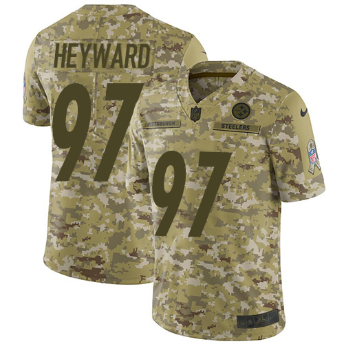 Nike Steelers #97 Cameron Heyward Camo Youth Stitched NFL Limited 2018 Salute to Service Jersey