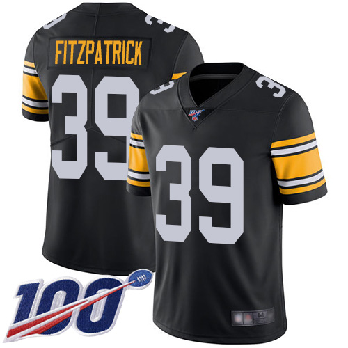 Nike Steelers #39 Minkah Fitzpatrick Black Alternate Youth Stitched NFL 100th Season Vapor Limited Jersey