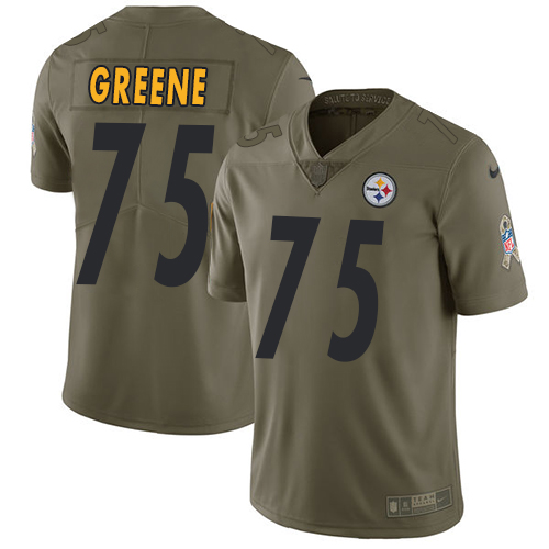 Nike Steelers #75 Joe Greene Olive Youth Stitched NFL Limited 2017 Salute to Service Jersey