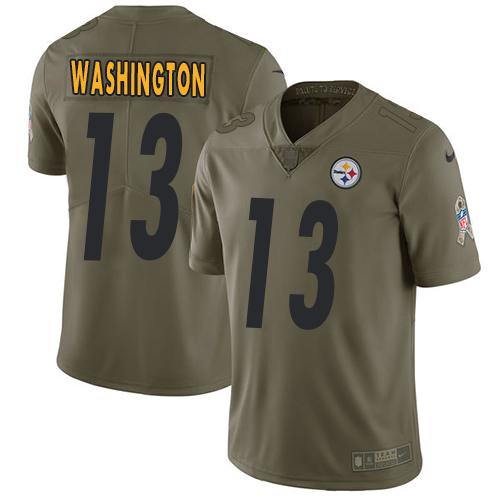Nike Steelers #13 James Washington Olive Youth Stitched NFL Limited 2017 Salute to Service Jersey