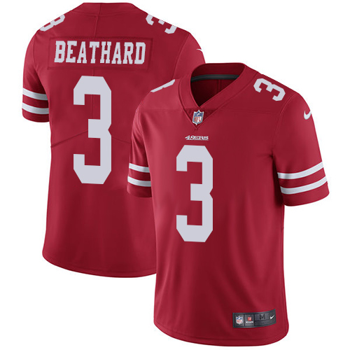 Nike 49ers #3 C.J. Beathard Red Team Color Youth Stitched NFL Vapor Untouchable Limited Jersey