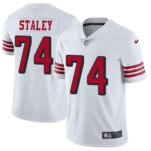 Nike 49ers #74 Joe Staley White Rush Youth Stitched NFL Vapor Untouchable Limited Jersey