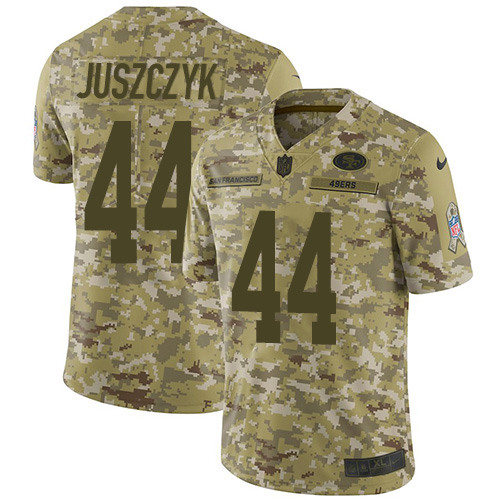 Nike 49ers #44 Kyle Juszczyk Camo Youth Stitched NFL Limited 2018 Salute to Service Jersey