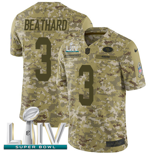 Nike 49ers #3 C.J. Beathard Camo Super Bowl LIV 2020 Youth Stitched NFL Limited 2018 Salute To Service Jersey