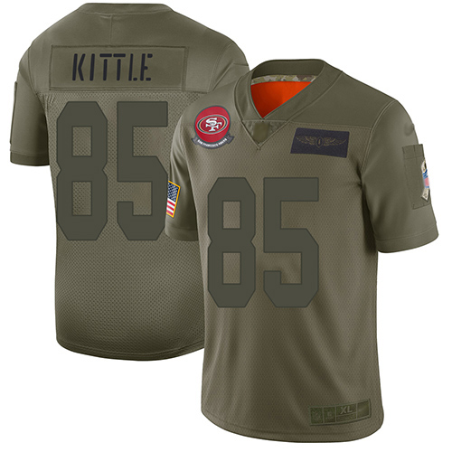 Nike 49ers #85 George Kittle Camo Youth Stitched NFL Limited 2019 Salute to Service Jersey