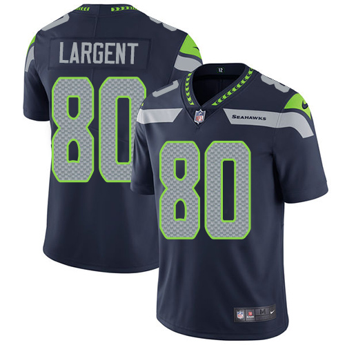 Nike Seahawks #80 Steve Largent Steel Blue Team Color Youth Stitched NFL Vapor Untouchable Limited Jersey