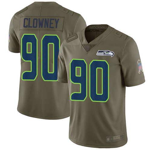 Nike Seahawks #90 Jadeveon Clowney Olive Youth Stitched NFL Limited 2017 Salute to Service Jersey
