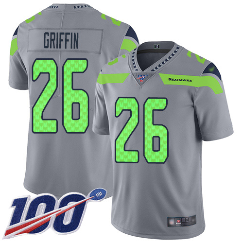 Nike Seahawks #26 Shaquem Griffin Silver Youth Stitched NFL Limited Inverted Legend 100th Season Jersey