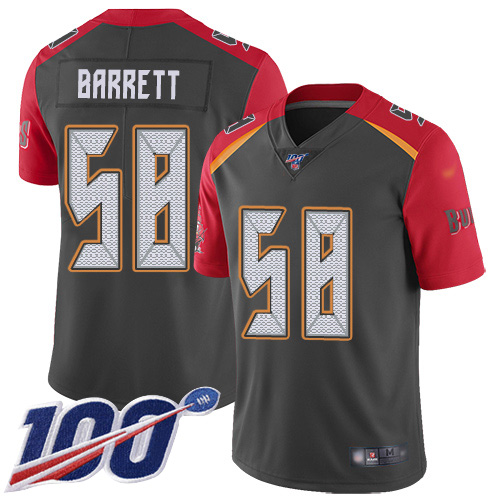 Nike Buccaneers #58 Shaquil Barrett Gray Youth Stitched NFL Limited Inverted Legend 100th Season Jersey