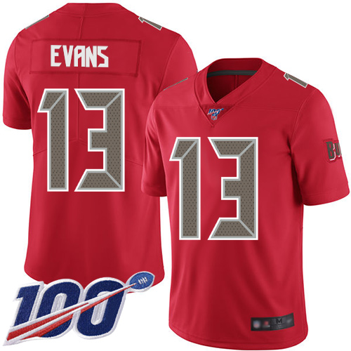 Nike Buccaneers #13 Mike Evans Red Youth Stitched NFL Limited Rush 100th Season Jersey