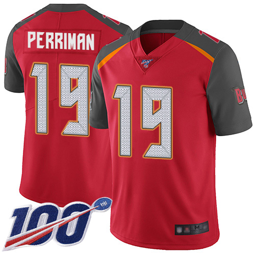 Nike Buccaneers #19 Breshad Perriman Red Team Color Youth Stitched NFL 100th Season Vapor Limited Jersey