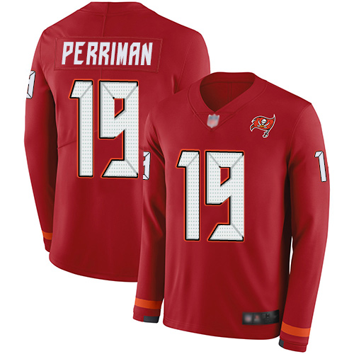 Nike Buccaneers #19 Breshad Perriman Red Team Color Youth Stitched NFL Limited Therma Long Sleeve Jersey