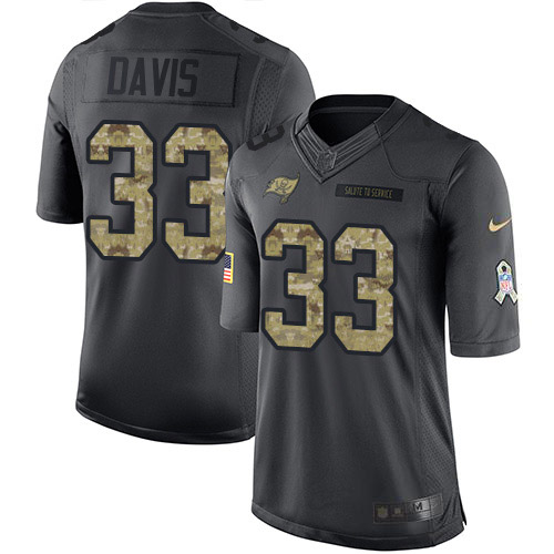 Nike Buccaneers #33 Carlton Davis III Black Youth Stitched NFL Limited 2016 Salute to Service Jersey