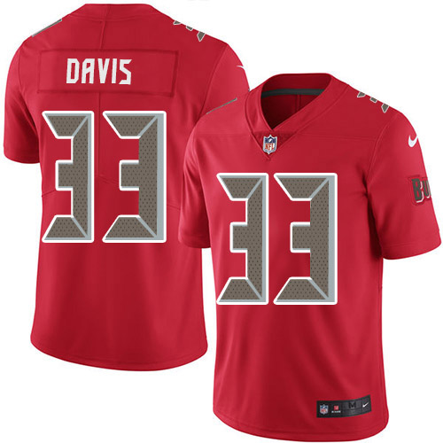Nike Buccaneers #33 Carlton Davis III Red Youth Stitched NFL Limited Rush Jersey