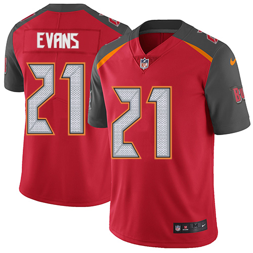 Nike Buccaneers #21 Justin Evans Red Team Color Youth Stitched NFL Vapor Untouchable Limited Jersey