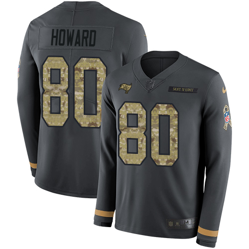Nike Buccaneers #80 O. J. Howard Anthracite Salute to Service Youth Stitched NFL Limited Therma Long Sleeve Jersey