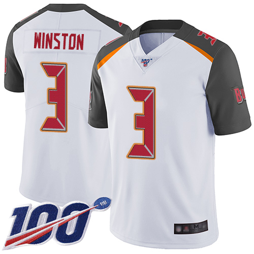 Nike Buccaneers #3 Jameis Winston White Youth Stitched NFL 100th Season Vapor Limited Jersey