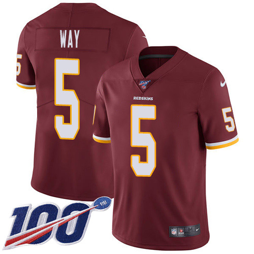Nike Redskins #5 Tress Way Burgundy Team Color Youth Stitched NFL 100th Season Vapor Untouchable Limited Jersey