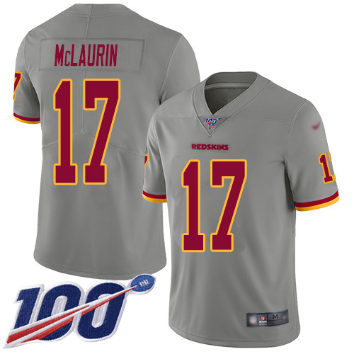 Nike Redskins #17 Terry McLaurin Gray Youth Stitched NFL Limited Inverted Legend 100th Season Jersey