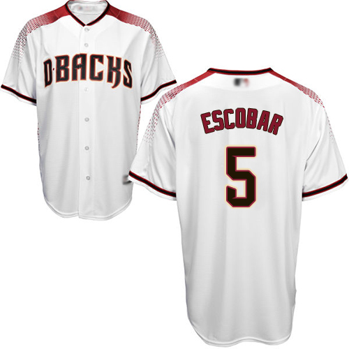 Diamondbacks #5 Eduardo Escobar White/Crimson Home Stitched Youth MLB Jersey