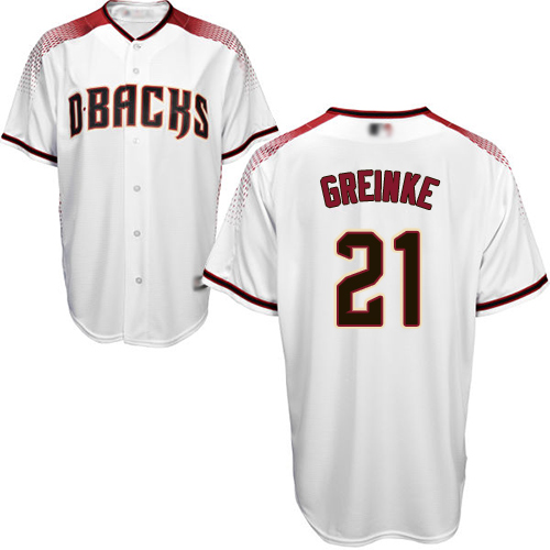 Diamondbacks #21 Zack Greinke White/Crimson Home Stitched Youth MLB Jersey