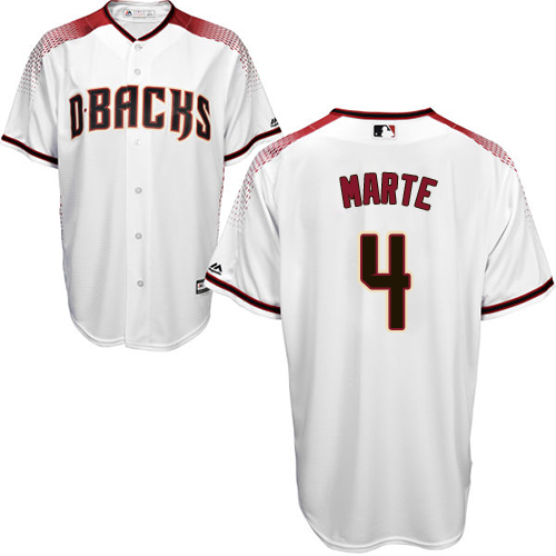 Diamondbacks #4 Ketel Marte White/Crimson Home Stitched Youth MLB Jersey