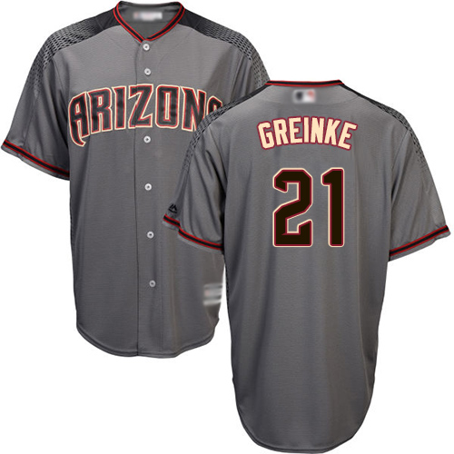 Diamondbacks #21 Zack Greinke Gray Road Stitched Youth MLB Jersey