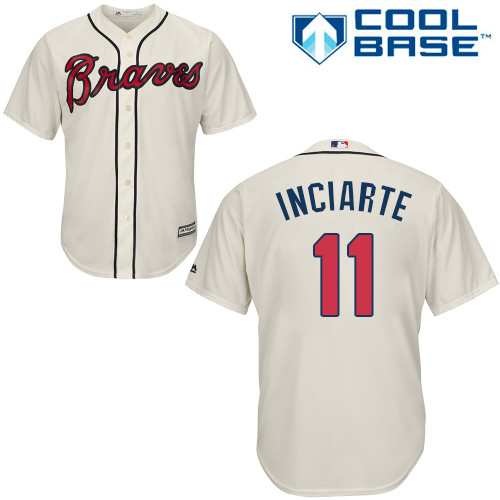 Braves #11 Ender Inciarte Cream Cool Base Stitched Youth MLB Jersey