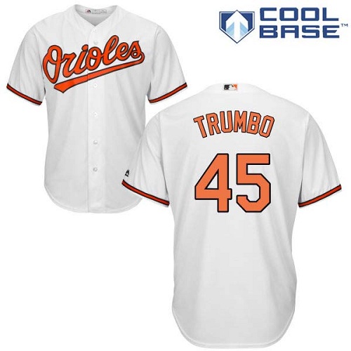 Orioles #45 Mark Trumbo White Cool Base Stitched Youth MLB Jersey