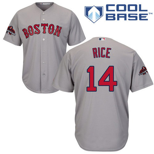 Red Sox #14 Jim Rice Grey Cool Base 2018 World Series Champions Stitched Youth MLB Jersey