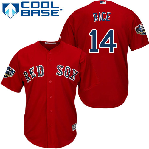 Red Sox #14 Jim Rice Red Cool Base 2018 World Series Stitched Youth MLB Jersey