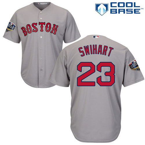 Red Sox #23 Blake Swihart Grey Cool Base 2018 World Series Stitched Youth MLB Jersey