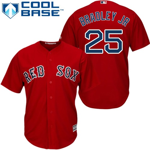 Red Sox #25 Jackie Bradley Jr Red Cool Base Stitched Youth MLB Jersey