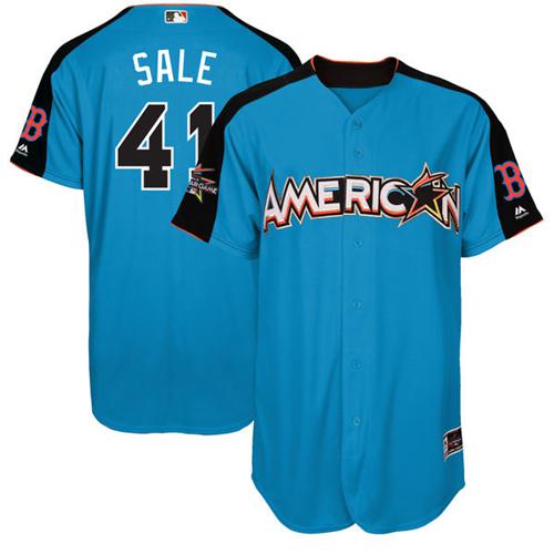 Red Sox #41 Chris Sale Blue 2017 All-Star American League Stitched Youth MLB Jersey