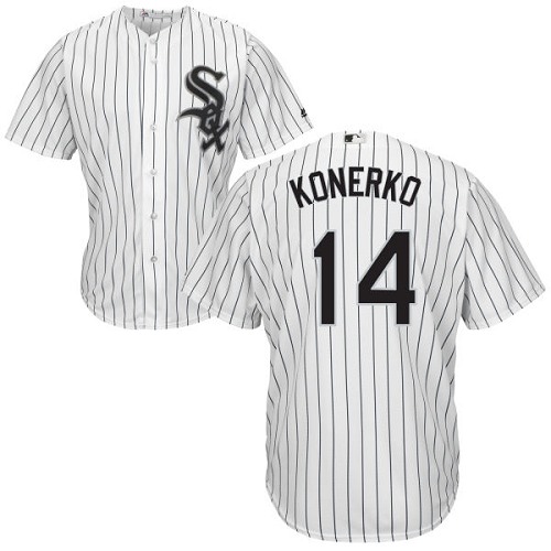 White Sox #14 Paul Konerko White(Black Strip) Home Cool Base Stitched Youth MLB Jersey