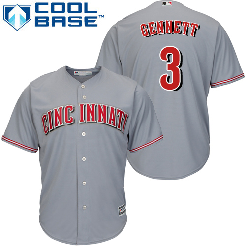 Reds #3 Scooter Gennett Grey Cool Base Stitched Youth MLB Jersey