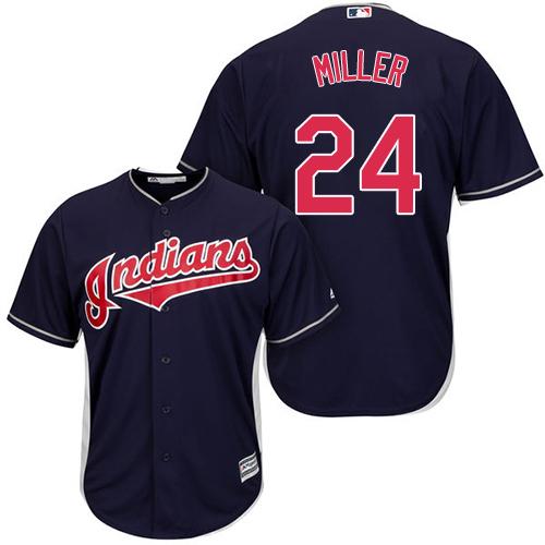 Indians #24 Andrew Miller Navy Blue Alternate Stitched Youth MLB Jersey