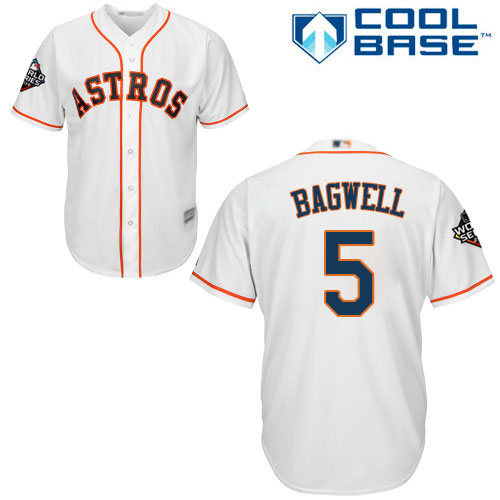 Astros #5 Jeff Bagwell White Cool Base 2019 World Series Bound Stitched Youth MLB Jersey