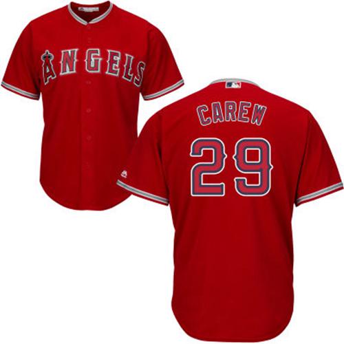 Angels #29 Rod Carew Red Cool Base Stitched Youth MLB Jersey