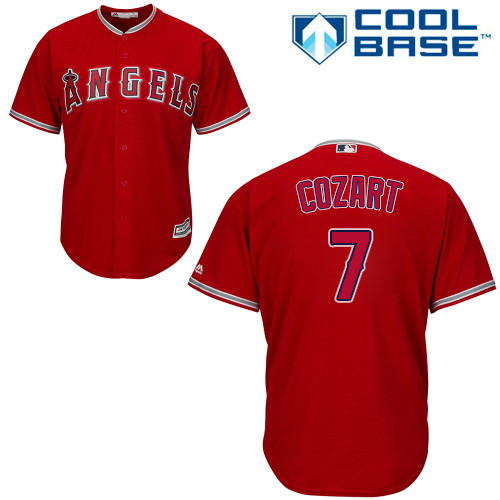 Angels #7 Zack Cozart Red Cool Base Stitched Youth MLB Jersey