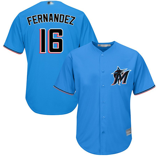 Marlins #16 Jose Fernandez Blue Cool Base Stitched Youth MLB Jersey