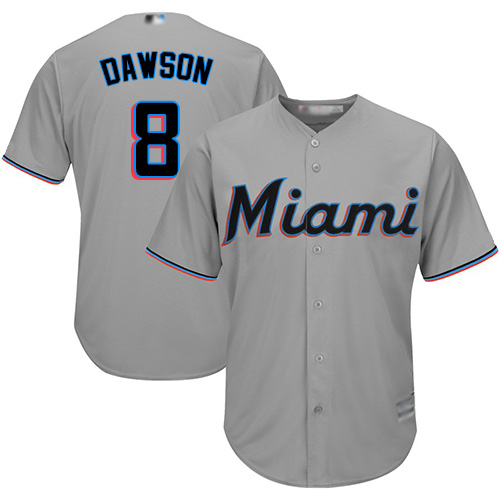 Marlins #8 Andre Dawson Grey Cool Base Stitched Youth MLB Jersey